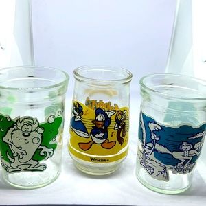 Vintage Welch’s Jelly Jar Lot Disney, Looney tunes